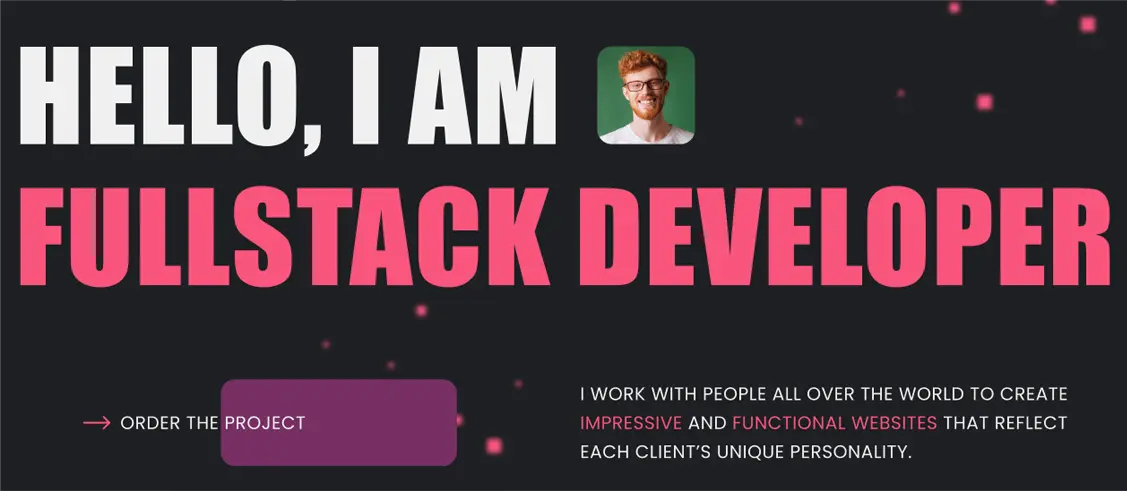 An image of the Developer's portfolio project.